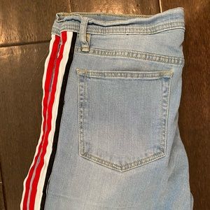 BDG 34” Waist Racing Stripe Skinny Jeans (UO)